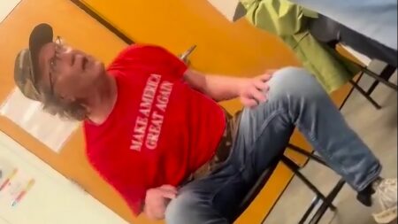 MAGA supporter at book signing